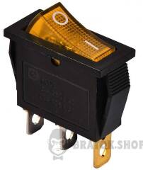 KCD3-101N 220V YL/B Переключатель 1 клав. желтый с подсветкой