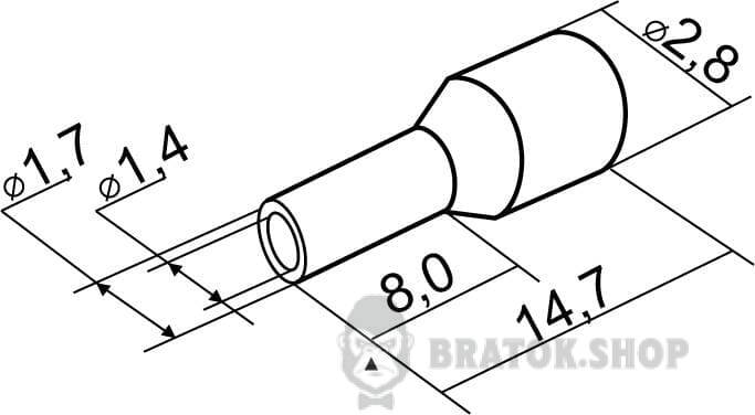 Наконечник трубчатый с изоляцией 1 мм АСКО-Укрем HT-1,0-08 синий A0060010055 в Киеве