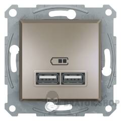 USB РОЗЕТКА 2,1A БРОНЗА ASFORA