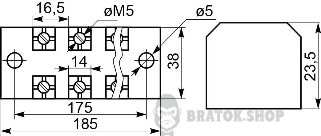 Клемна колодка прохідна 45A/10 АСКО-Укрем TB4510 A0130050020