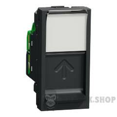 New Unica - 1 x RJ45 socket - 1 m - Cat. 6A - FTP - straight - shutter - anthra