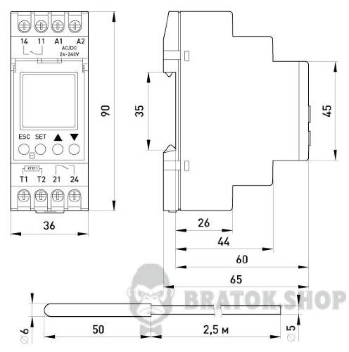Реле контролю температури e.control.h02, 16A, АС/DC 24-240, -25…+130 °С i0310017