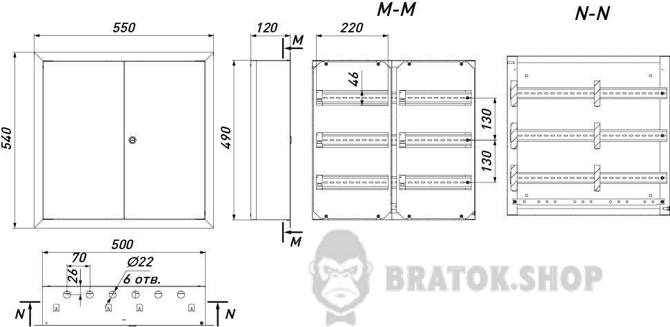 Корпус металлический e.mbox.pro.w.72 IP31 встроен на 72 модуля  p0100214 в Киеве
