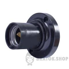 Патрон бакелитовый e.lamp socket wall side.E27.bk.black, настенный Е27, черный