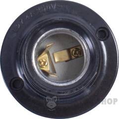 Патрон бакелитовый e.lamp socket wall side.E27.bk.black, настенный Е27, черный