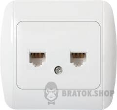 Розетка e.install.stand.819С2 комп'ютерна подвійна з рамкою