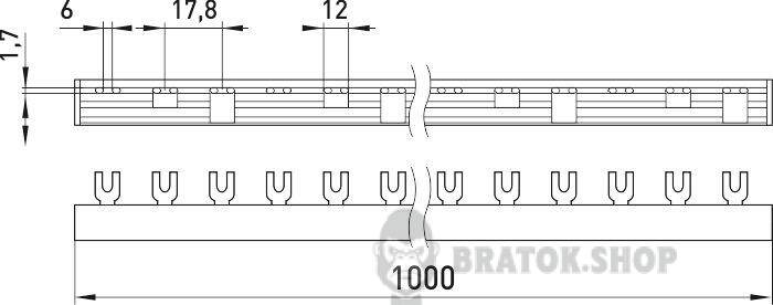 Шина з'єднувальна e.bc.u.stand.3.100 вилочного U-типу 3р, 100А s180007 у Сумах