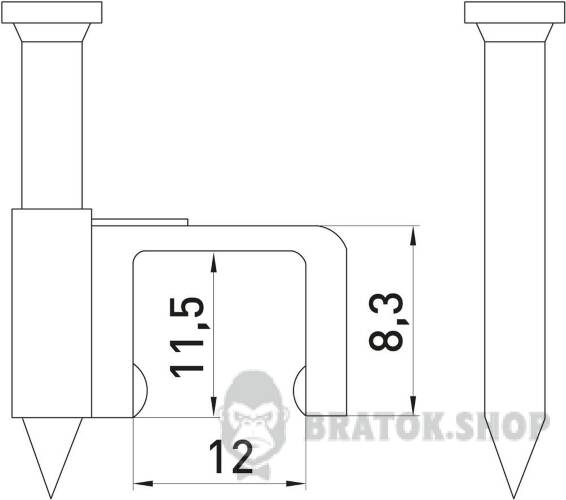 Скоба плоска e.fcc.stand.12 (100шт) s013008 у Києві