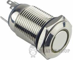 TYJ 16-261 Кнопка металева пласка з підсвічуванням, 1NO+1NC, жовта 220V.