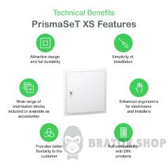 Розподільчий щит врізний, 2 ряди, 18 модулів, білі двері, PrismaSeT XS