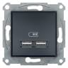 USB РОЗЕТКА 2,1A АНТРАЦИТ ASFORA EPH2700271 у Києві