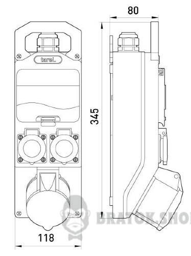Монтажный набор – окно 5мод. 16А 3Р+N+Z 400V 2x16A 2P+Z 250V 361 в Киеве