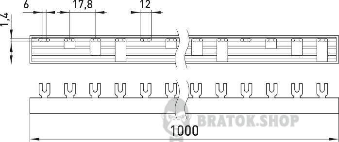 Шина з'єднувальна e.bc.u.stand.4.63 вилочного U-типу 4р, 63А s180004 у Сумах