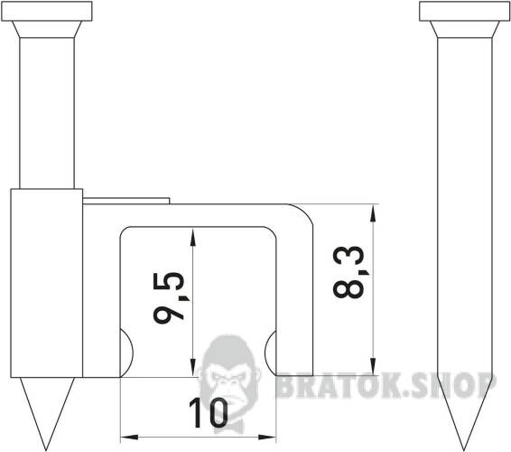 Скоба плоска e.fcc.stand.10 (100шт) s013007 у Києві