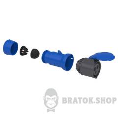 Кабельная розетка PratiKa, прямая, 16 A, 2P+E, 200-250 B AC, IP44