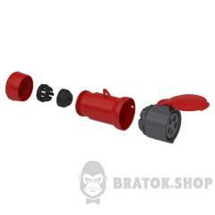 Кабельная розетка PratiKa, прямая, 16 A, 2P+E, 200-250 B AC, IP44