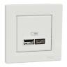 USB розетка тип А+С 2,4 А або 2 х 1,2 А біла Asfora EPH2700321 у Києві