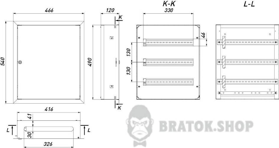 Корпус металлический e.mbox.pro.w.54 IP31 встроен на 54 модуля  p0100213 в Киеве