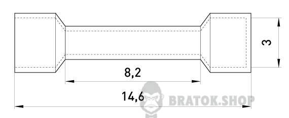 Гільза з'єднувальна ізольована  e.splice.stand.bv.5.black 4-6 кв.мм, чорна, 100шт s4036017 у Сумах