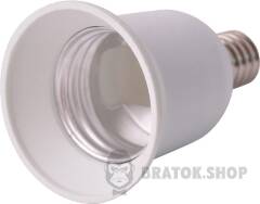 Переходник e.lamp adapter.Е14/Е27.white, из патрона Е14 на Е27, пластиковый