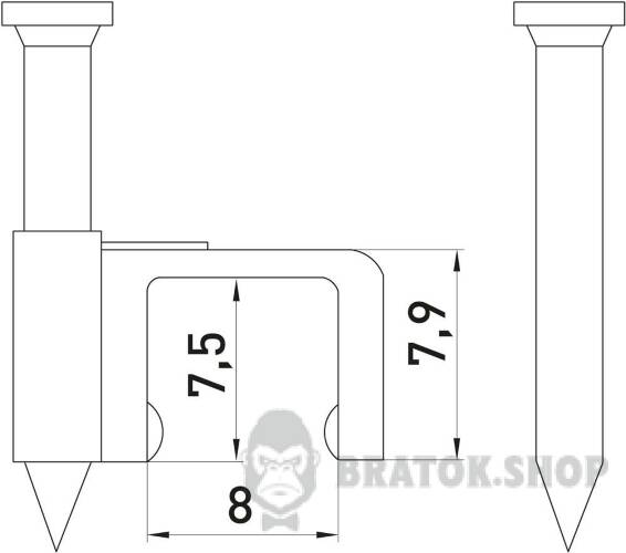 Скоба плоска e.fcc.stand.8 (100шт) s013005 у Києві