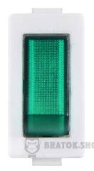 KCD3-101N-13 GR/WH 220V Перемикач 1 клав. зелений з підсвічуванням