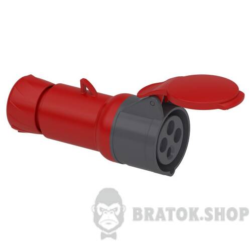 Кабельна розетка PratiKa, пряма, 16 A, 3P + E, 380-415 B AC, IP44 PKF16M434 у Києві