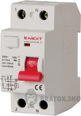 Вимикач диференційного струму e.rccb.stand.2.16.10 2р, 16А, 10mA