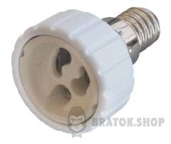 Переходник e.lamp adapter.Е14/GU10.white, из патрона Е14 на GU10, пластиковый