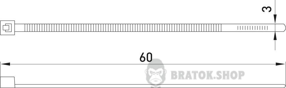 Кабельна стяжка e.ct.stand.60.3.white (100шт), біла
