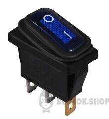 KCD3-101NW BL/B 220V Переключатель 1 клав. влагоза. синий с подсветкой