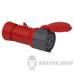 Кабельна розетка PratiKa, пряма, 16 A, 3P + N + E, 380-415 B AC, IP44
