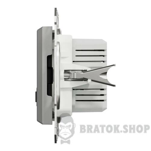 USB розетка тип А+С 2,4 А або 2 х 1,2 А алюміній Asfora EPH2700361 у Києві