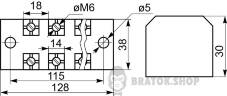 Клемна колодка прохідна 60A/6 АСКО-Укрем TB6006 A0130050024