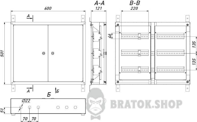 Корпус металлический e.mbox.pro.n.72 IP54 навесной на 72 модуля  p0100220 в Киеве