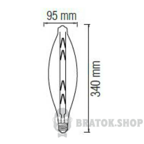 Лампа світлодіодна філаментна LED E27 8W 2200K Horoz Electric ELLIPTIC (001-054-0008-010) у Сумах