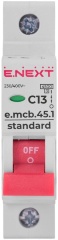 Модульний автоматичний вимикач e.mcb.stand.45.1.C13, 1р, 13А, C, 4,5 кА