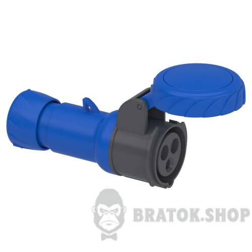 Кабельна розетка PratiKa, пряма, 16 A, 2P + E, 200-250 B AC, IP67 PKF16M723 у Києві