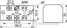Клемна колодка прохідна 100A/3 АСКО-Укрем TB1003 A0130050025