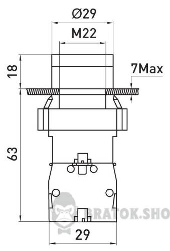 Кнопка з підсвіткою e.mb.bw3361 зелена, без фіксації, 1NO