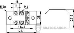 Клемна колодка захищена e.tc.protect.60.6, 60А, 6 полюсів
