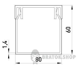 Короб пластиковий e.trunking.stand.80.60, 80х60мм, 2м в Сумах