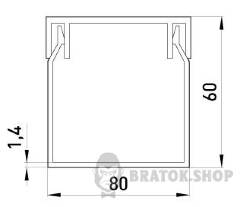 Короб пластиковий e.trunking.stand.80.60, 80х60мм, 2м