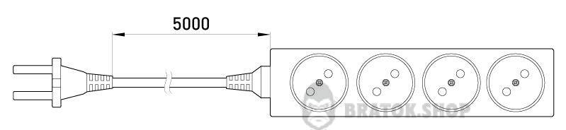 Удлинитель e.es.4.5.b 4 гнезда, 5м, без ж/к, baby protect s042063 в Киеве