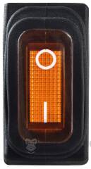 KCD3-101NW YL/B 220V Перемикач 1 клав. вологозах. жовтий з підсвічуванням
