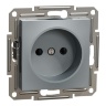 Розетка одинарна без заземлення Schneider Electric Asfora сталь EPH3000162