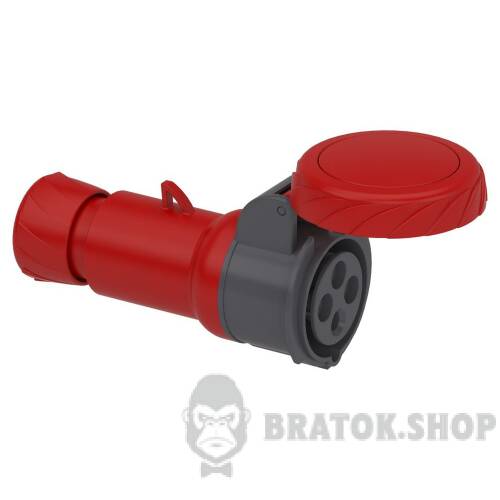 Кабельна розетка PratiKa, пряма, 16 A, 3P + E, 380-415 B AC, IP67 PKF16M734 у Києві