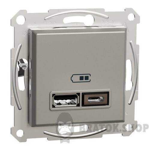 USB розетка тип А+С 2,4 А або 2 х 1,2 А бронза Asfora EPH2700369 у Києві