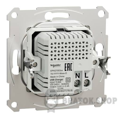USB розетка тип А+С 2,4 А або 2 х 1,2 А бронза Asfora EPH2700369 у Києві