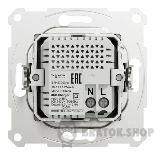 USB розетка тип А+С 2,4 А або 2 х 1,2 А бронза Asfora EPH2700369 у Києві